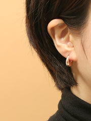 14K 18K Gold Bold Round Waterdrop Cartilage Hoop Earring