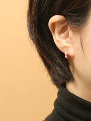 14K 18K Gold Bold Round Waterdrop Cartilage Hoop Earring