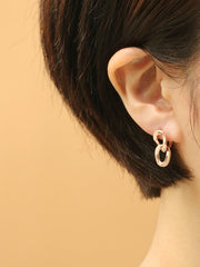 14K 18K Gold Bold Chain Drop Cartilage Hoop Earring