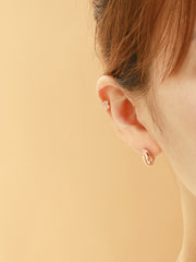 14K 18K Gold Soft Oval Cartilage Hoop Earring