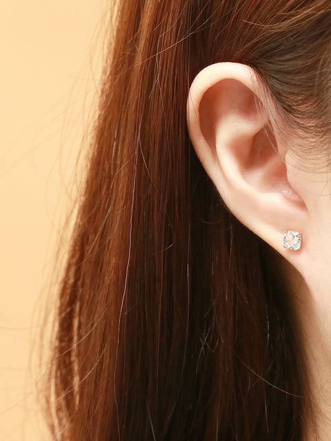 14K Gold Crystal Square Cartilage Earring 20G18G16G