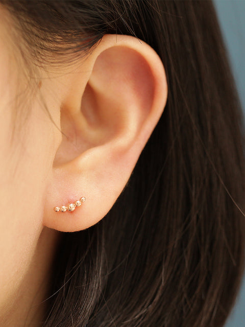 5.0mm Diamond-Cut Ball Stud Earrings in 14K Gold