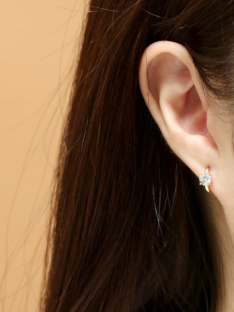 14K 18K Gold Big Cubic Cartilage Hoop Earring