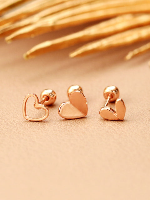 14K Gold Lovely Point Heart Cartilage Earring 20G18G16G