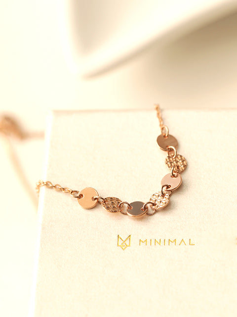 14K Gold Mini Cutting Coin Anklet