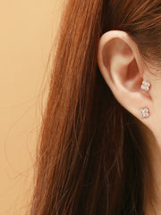 14K Gold CZ clover Cartilage Earring 20G18G16G