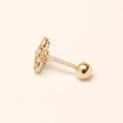 14K Gold CZ clover Cartilage Earring 20G18G16G