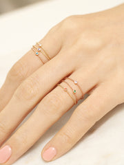 14K 18K Gold Bubble Ball Cubic Layered Ring