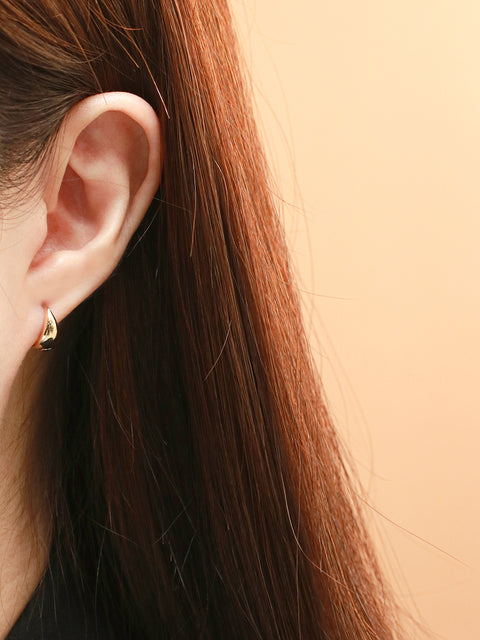 14K 18K Gold Concave Bowl Cartilage Hoop Earring