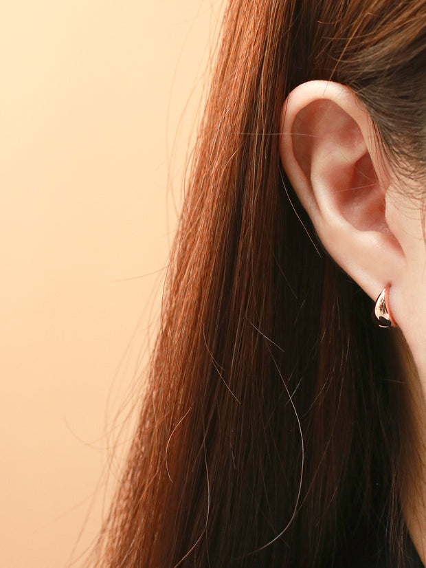 14K 18K Gold Concave Bowl Cartilage Hoop Earring