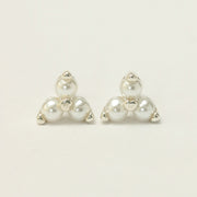 925 Silver Triangle Pearl Cartilage Earring 20G