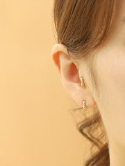 14K 18K Gold Mini Bubble Square Cartilage Hoop Earring