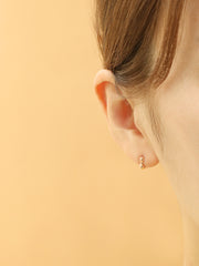 14K 18K Gold Mini Bubble Square Cartilage Hoop Earring