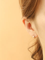 14K 18K Gold Voulme Rose Roundy Cartilage Hoop Earring