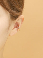 14K 18K Gold Twist Bold Chain Cartilage Hoop Earring