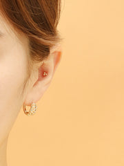 14K 18K Gold Mesh Cartilage Hoop Earring