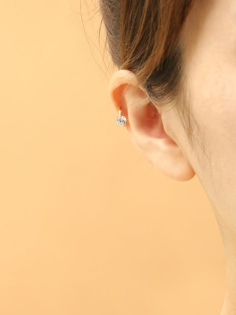 14K 18K Gold Big Cubic Cartilage Hoop Earring