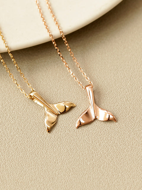14k Gold Whale Tail Necklace – Cape Cod Jewelers