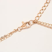 14K 18K Gold Drop Cubic Two Lines Layered Anklet
