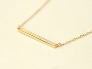 14K 18K Gold Simple Stick Necklace