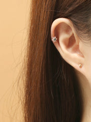 14K Gold Rough Diamond Lovely Flower Piercing Earring 20G18G16G