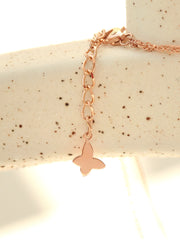 14K 18K Gold Two line Coin layered chain anklet