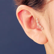 14K Gold Garland Cubic Flower Cartilage Earring 20G18G16G