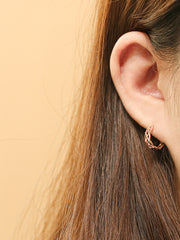 14K 18K Gold Check ball Cartilage Hoop Earring