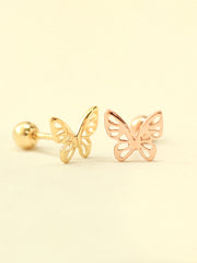14K Gold Point Butterfly Cartilage Earring 20G18G16G