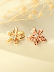 14K Gold Mini Cubic Flower Cartilage Piercing Earring_M 20G18G16G