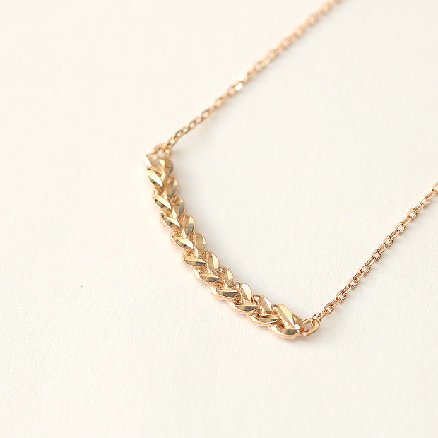 14K 18K Gold Curve Knot Chain Necklace