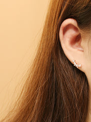 14K Gold Tiara Rose-cut Cubic Cartilage Earring 20G18G16G