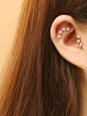 14K Gold Tiara Rose-cut Cubic Cartilage Earring 20G18G16G