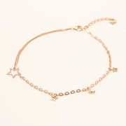 14K 18K Point Stat and Crescent Chain Anklet