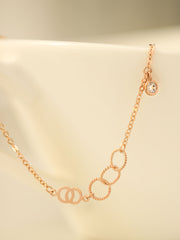 14K 18K Gold Circle Ring Cubic Drop Chain Anklet