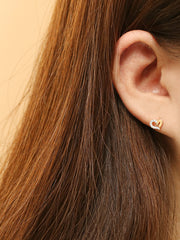 14K Gold Heart Half Cubic Cartilage Earring 20G18G16G
