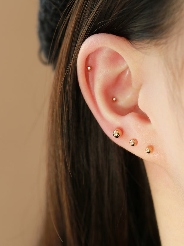 Opal & Diamond Flat Back Earring | Gold Helix, Tragus Stud – Two of Most