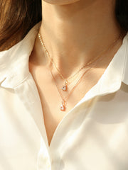 14K Gold Cluster Daily Necklace Pendant