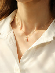 14K Gold Cluster Daily Necklace Pendant