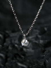 14K 18K Gold Moissanite 0.3 Karat Pendant and Necklace