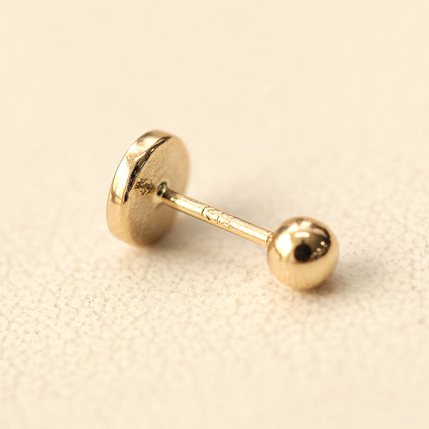 14K Gold Enamel Round Cartilage Earring 20G18G16G