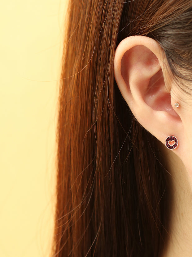 14K Gold Heart Candy Cubics Cartilage Earring 20G18G16G