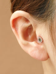 14K Gold Antique Tear Drop Cubic Cartilage Earring 18G16G