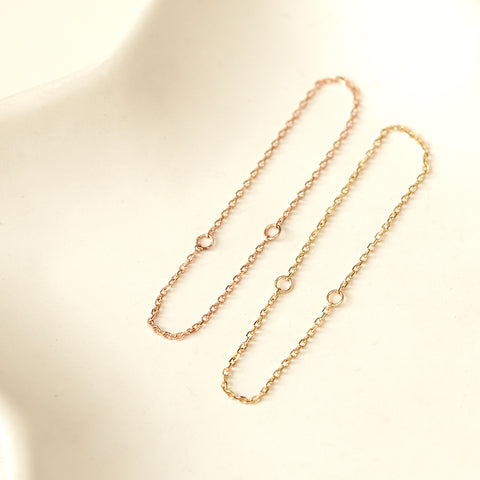 14K Gold Piercing Layered extender chain