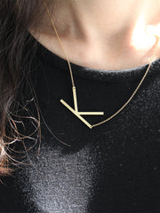 Sideways Initial necklace large A-Z