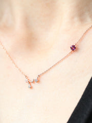 Constellation with birthstone necklace