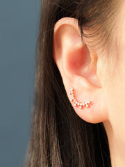 14K Gold Fancy Cubic Curve Cartilage Earring 20G18G