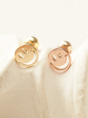 14K Gold Mini Smile Cartilage Earring 20G18G16G