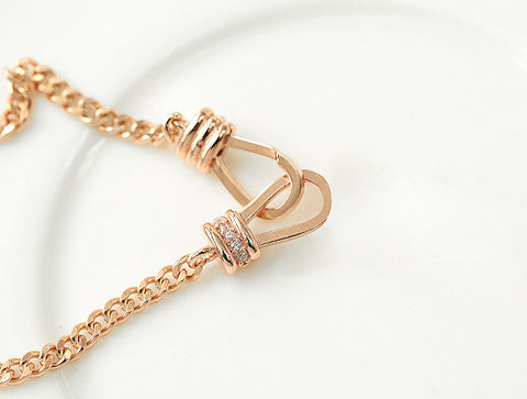 14K Gold Knot Chain Bracelet