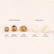 14K Gold Square Ball Stud Earring